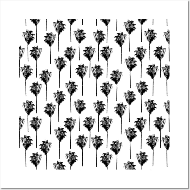 Vintage palm trees black on white Wall Art by Sandra Hutter Designs